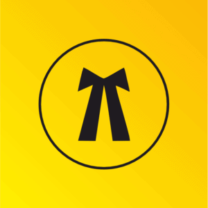 NFC logo design on yellow background for branding and digital identification purposes.